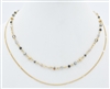 Gold Thin Snake Chain with Multi Small Crystals 16"-18" Necklace