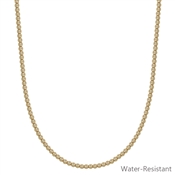 Water Resistant 3MM Gold Beaded 16"-18" Necklace