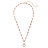 Pink Crystal with Pink Clover Crystal 16"-18" Necklace
