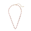 Pink Circle Crystal 16"-18" Necklace, Great for Layering