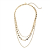 Gold Triple Chain Layered 16"-18" Necklace