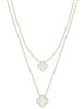Double Layered White Clover  16"-18" Necklace