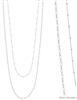 Water Resistant Two Layered Silver Beaded 28", 34" Necklace