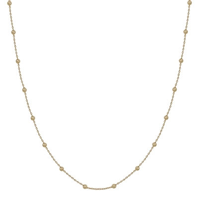Water Resistant Gold Beaded 16"-18" Necklace