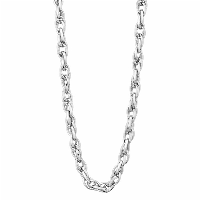 Silver Metal Interlocking Chain 16"-18" Necklace