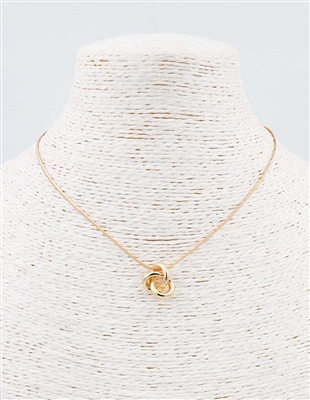 Gold Knot on Gold Chain 16"-18" Necklace