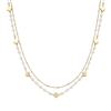 Gold Chain with Crystal/Pearl and Gold Clover 16"-18" Necklace