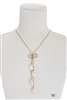 Gold Bow with Freshwater Pearl Drops 16"-18" Necklace