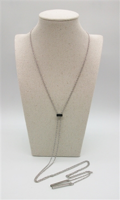Silver Lariat 20" Bar Necklace