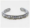 Grey Crystal Woven Cuff Bracelet