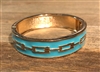 Blue Enamel Bangle with Gold Rectangles