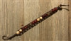 Red and Jasper Brown Threaded Button Closure Bracelet