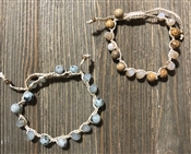 Natural Stone Hand Crochetted Pull String Bracelet