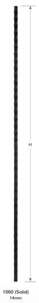 Florence Collection - 1060: 44" Face Hammered Plain Baluster  | Stair Part Pros