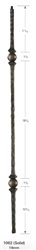 Florence Collection - 1062: 44" Face Hammered Two Knuckle Baluster  | Stair Part Pros