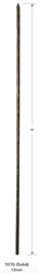 Florence Collection - 1070: 44" Hammered Round Bar Baluster  | Stair Part Pros