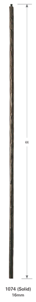 Florence Collection - 1074: 44" Large Hammered Round Bar Baluster  | Stair Part Pros