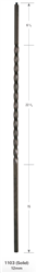 Palermo Collection Stair Parts 1103: 44" Solid Long Twist Baluster  | Stair Part Pros