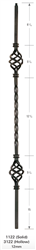 Palermo 1122: 44" Solid Single Twist Baluster w/ Double Basket  | Stair Part Pros