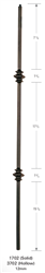 1702: Solid Plain Square Bar Baluster w/ Double Knuckle | Stair Part Pros