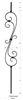 Iron Stair Baluster Parts - 1708: Solid Scroll Baluster | Stair Part Pros