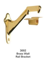 Stair Moldings, Brackets, & Rosettes 3002: Brass Wall Rail Bracket  | Stair Part Pros