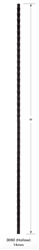Stair Baluster Parts - 3060: 44" Hollow Hammered Plain Baluster  | Stair Part Pros