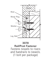 Stair Hardware, Mounting & Accessories - 3078: Rail/Post Fastener | Stair Part Pros