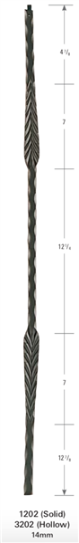 Roma Stair Parts - 3202: 44" Hollow Split Feather Baluster  | Stair Part Pros