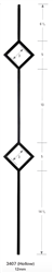 Crown Heritage Stair Parts 3407: 44" Hollow Double Diamond Baluster  | Stair Part Pros