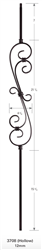 Iron Stair Baluster Parts - 3708: Hollow Scroll Baluster | Stair Part Pros