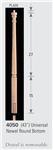 Wood Baluster & Newel Parts 4050: Universal Round Bottom Newel | Stair Part Pros