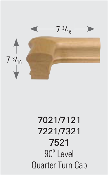 Crown Heritage Stair Parts - 7021 Level Quarter Turn Handrail Fittings | Stair Part Pros