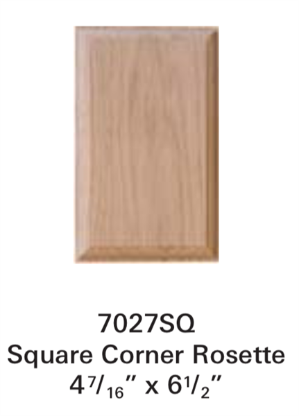 7027SQ Square Plain Wood Rosette for Stairs - Corner Staircase Rosette | Stair Part Pros