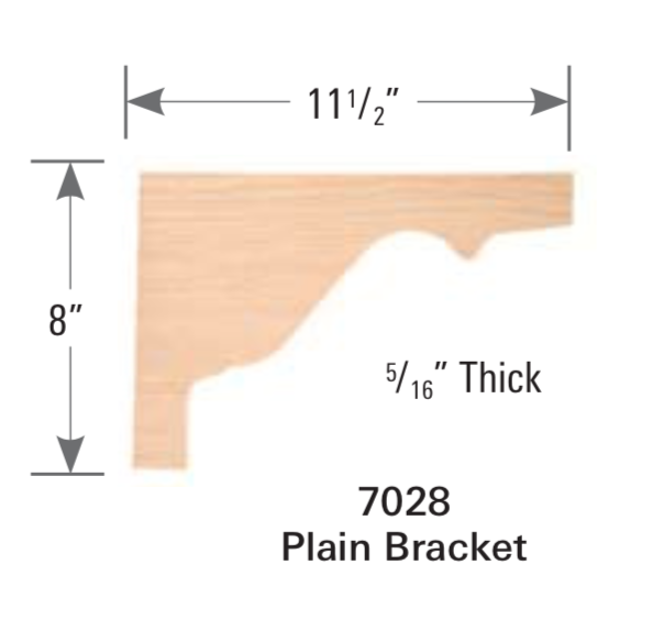 Stair Moldings, Brackets, & Rosettes 7028: Plain Bracket  | Stair Part Pros