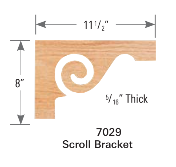 Stair Moldings, Brackets, & Rosettes 7029: Scroll Bracket  | Stair Part Pros