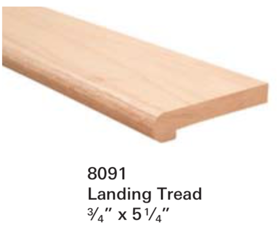 Replacement Parts for Staircase Treads 8091: Landing Tread | Stair Part Pros