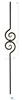 Iron Stair Baluster Parts - C2582: 44" Spiral Scroll Baluster  | Stair Part Pros