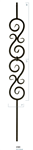 Iron Stair Baluster Parts - C2583: 44" Double Scroll Baluster  | Stair Part Pros