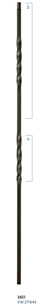 Iron Stair Baluster Parts - C2651: 36" Double Twist Baluster  | Stair Part Pros
