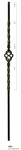 C2652: 36" Double Twist Single Basket Iron Stair Baluster | Stair Part Pros