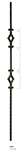 Iron Stair Baluster Parts - C2761: 44" Double Window Baluster  | Stair Part Pros