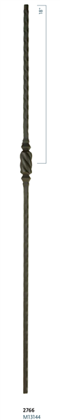 Iron Stair Baluster Parts - C2766: 44" Single Beehive Baluster  | Stair Part Pros