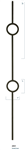 Iron Stair Baluster Parts - 31: 44" Double Ring Baluster  | Stair Part Pros