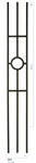 Stair Baluster Parts - C2933: 44" Three Legged Ring Baluster  | Stair Part Pros