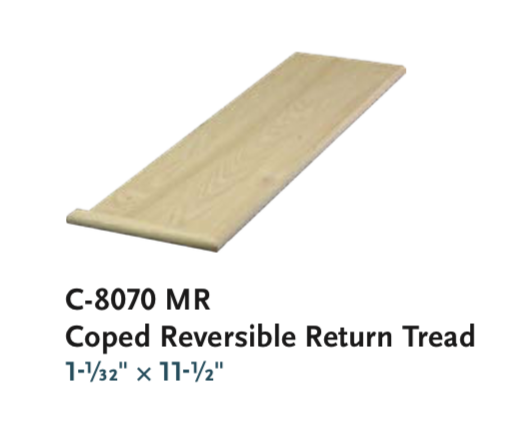 Replacement for Stair Treads Series C8070MR: Plain Tread | Stair Part Pros