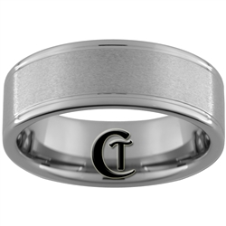 8mm Two-Grooved Tungsten Carbide with a Stoned Finish