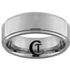 8mm One-Step Pipe Satin Finish Triforce White Lasered Design Tungsten Carbide Ring