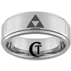 8mm 1-Step Pipe Satin Finish Tungsten Legend of Zelda Triforce Designed Ring