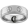 8mm Pipe One-Step Satin Finish Tungsten Atheist Ring